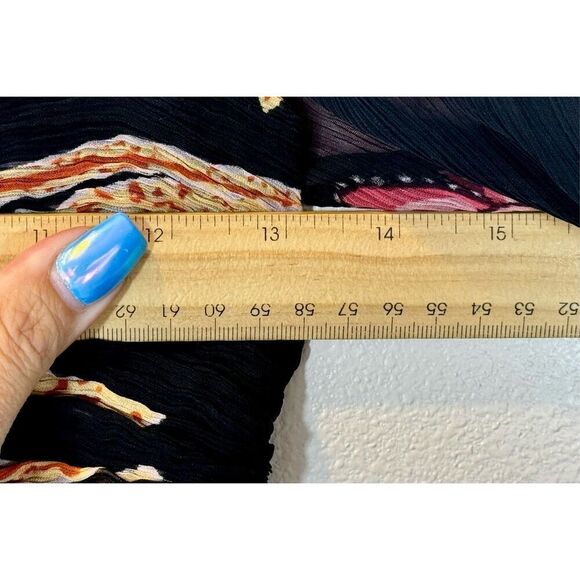 Anthropologie Let me Be Lined Babydoll Tie Back Black Floral Mini Dress XS - Picture 14 of 14